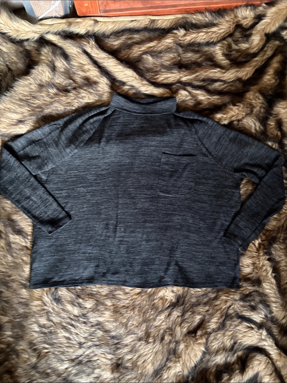 BDG Dark Heathered Gray Mock Neck Knit Top Size Medium
